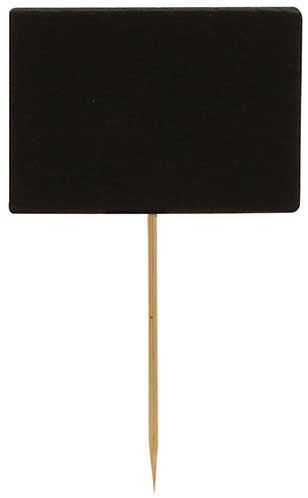 Tablecraft Bamboo Chalkboard Pick, 3.5 inch - 100 count per pack -- 1 pack per case.