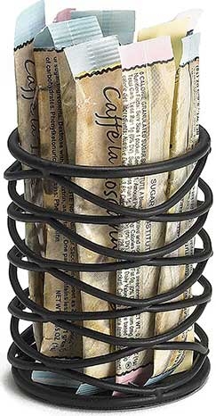 Tablecraft Black Round Sugar Packet Holder, 2 x 2.5 inch -- 12 per case.