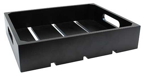 Tablecraft Black Painted Wood Full Size Gastro Serving and Display Crate, 20.875 x 12.75 x 2.75 inch