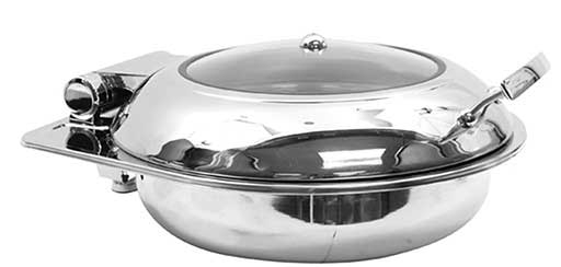 Tablecraft Quick View Round Induction Chafer, 6 Quart Capacity