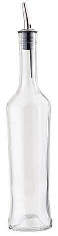 Tablecraft Clear Sottile Glass Bottle with Pourer, 17 Ounce -- 12 per case.