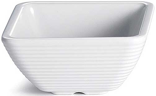 Tablecraft Melamine White Square Ribbed Ramekin, 4 Ounce Capacity -- 12 Per Case