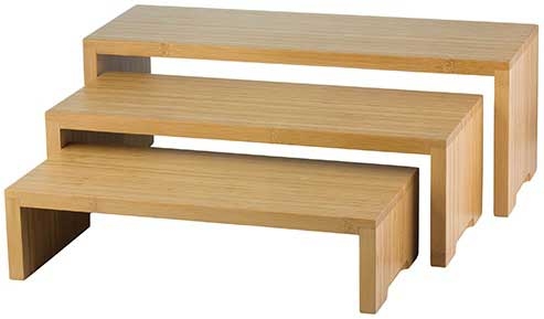 Tablecraft Cascade Risers Bamboo Riser Set -- 1 set