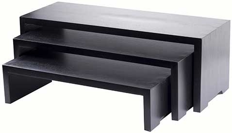 Tablecraft Cascade Risers Black Painted Wood Riser Set -- 1 set