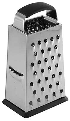 Tablecraft Small 4 Sided Stainless Steel Non Slip Grip Box Grater, 6 inch -- 6 per case.