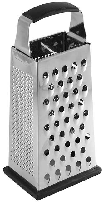 Tablecraft Large 4 Sided Stainless Steel Non Slip Box Grater, 9.5 inch -- 6 per case.