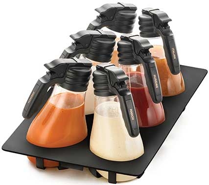 Tablecraft NSF Black Plastic Option Condiment Dispenser Tray Only
