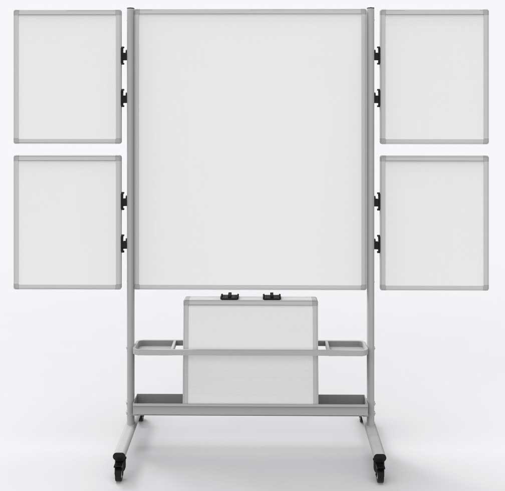 Luxor White Collaboration Station with Mobile Whiteboard, 82.25 x 23.7 x 76.4 inch Height