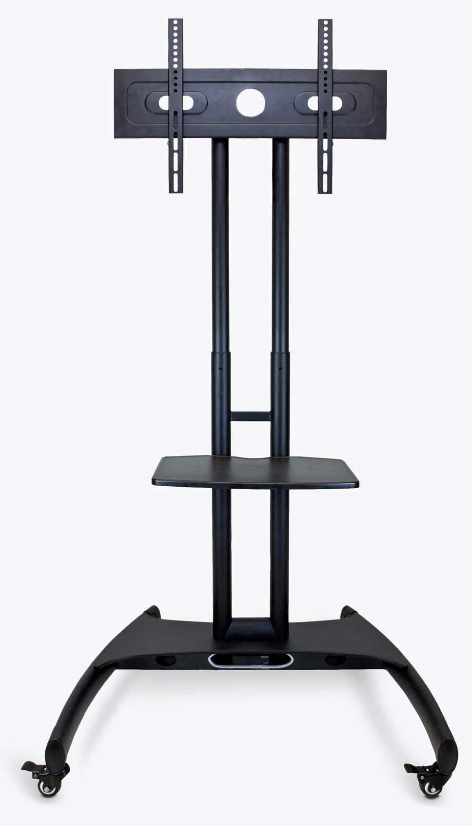 Luxor Black Adjustable Height LCD/LED TV Stand and Mount, 32.75 x 28.75 x 46.5 to 62.5 inch Height
