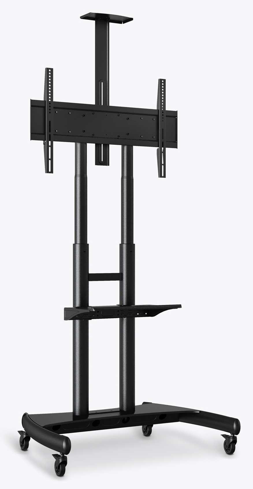 Luxor Black Adjustable-Height Large-Capacity LCD TV Stand, 39.25 x 28.25 x 48 to 65 inch Height