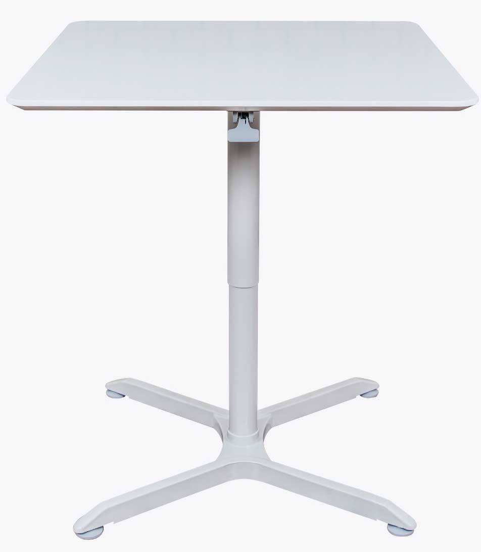 Luxor Pneumatic Height Adjustable Square Cafe Table, 36 x 25.2 - 40 inch Height