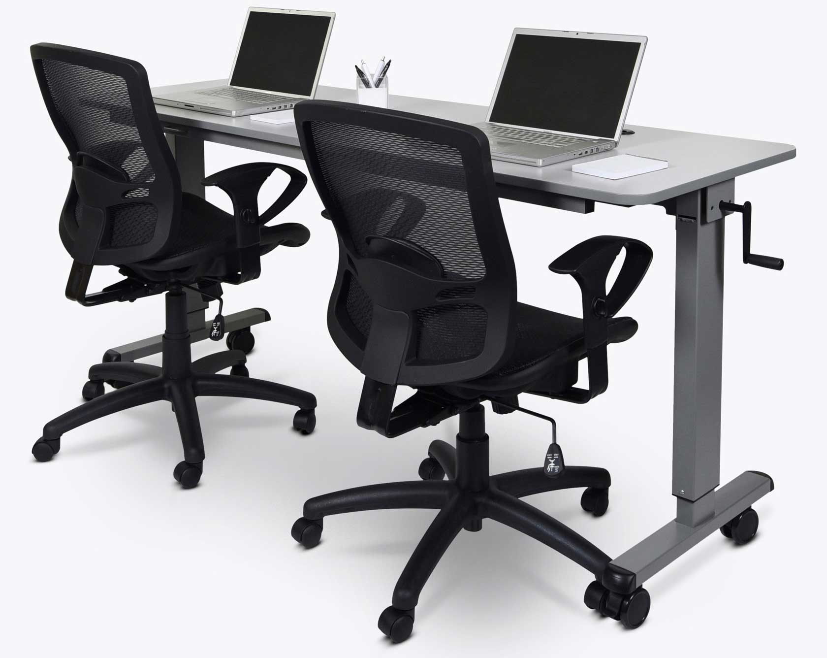 Luxor Adjustable Flip-Top Table with Crank Handle, 71 x 23.6 x 30 to 45.25 inch Height
