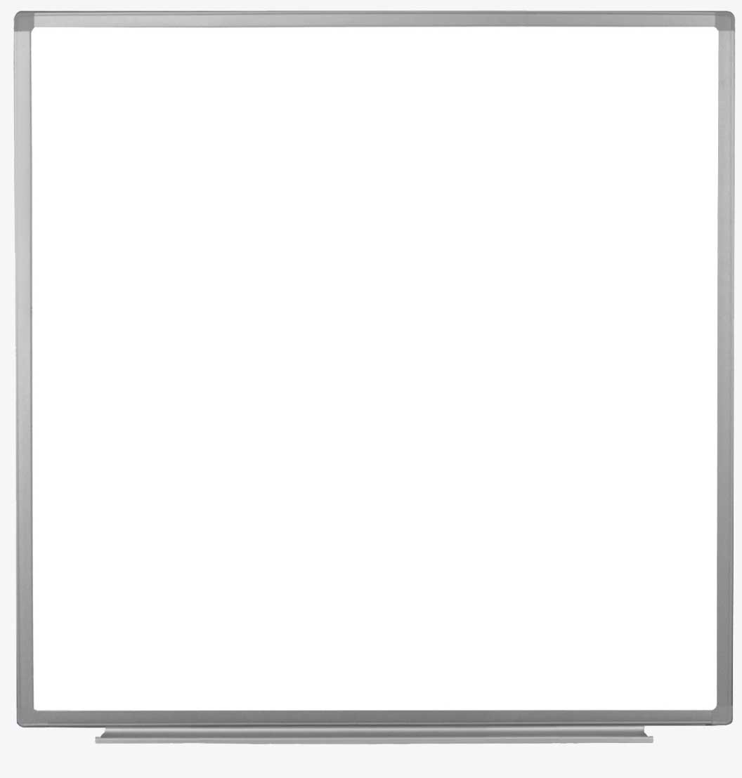 Luxor Black Wall Mounted Magnetic Whiteboard, 48 x 48 inch Height