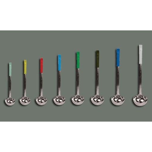 Winco Stainless Steel One Piece Red Ladle, 2 Ounce