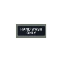 Winco Black Hand Wash Only Information Sign with Symbol, 3 x 9 inch.
