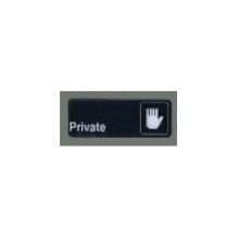 Winco Black Private Information Sign with Symbol, 3 x 9 inch.