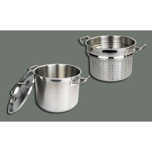 Winco Stainless Steel Perforated Steamer/Pasta Cooker with Cover, 20 Quart -- 1 set.