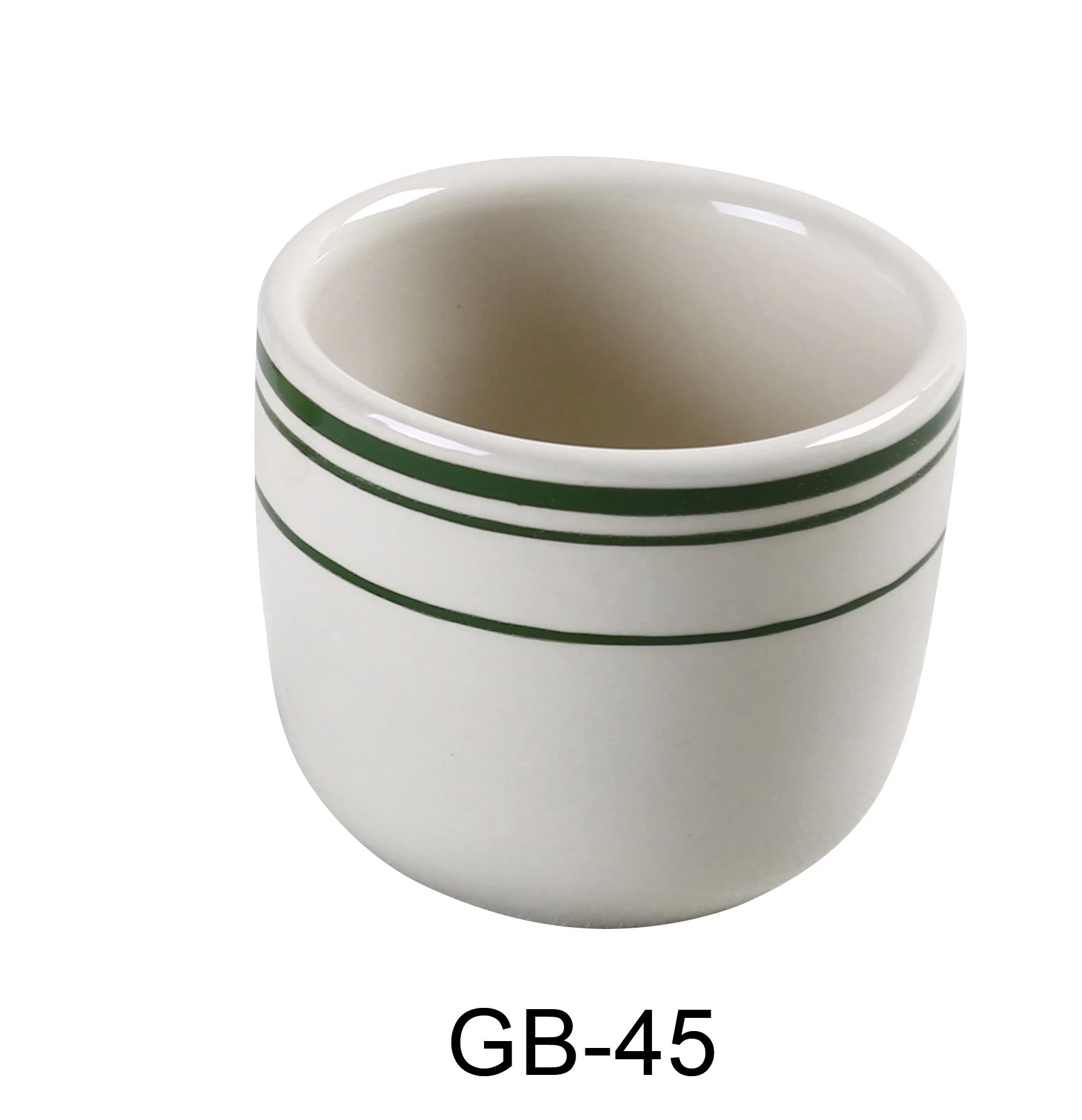 Yanco Green Band Ceramic American White Round Chinese Tea Cup, 4 1/2 Ounce -- 36 per case.