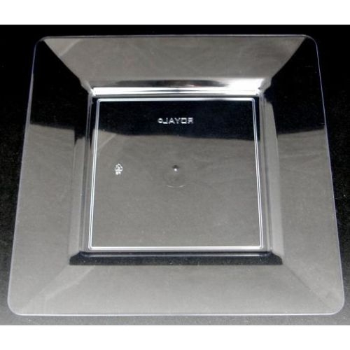 White Royal Plasticware Premier Square Plate, 9.75 inch - 12 per pack -- 12 packs per case.
