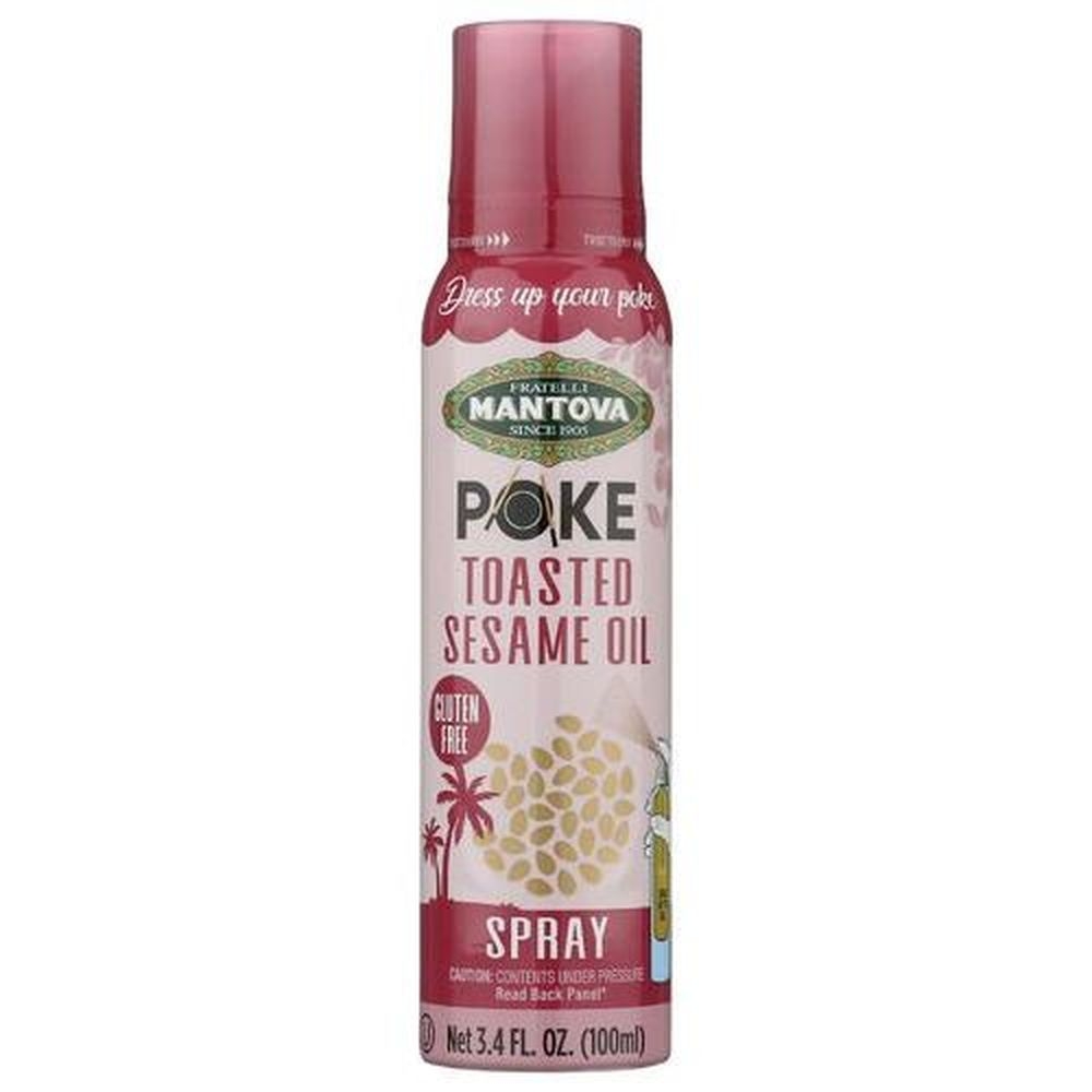Mantova Spray Oil Poke Toasted Sesame Oil, 3.4 Ounce Spray -- 12 Per Case