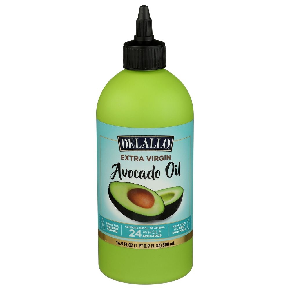Delallo Extra Virgin Avocado Oil, 16.9 Ounce Squeeze Bottle -- 6 Per Case