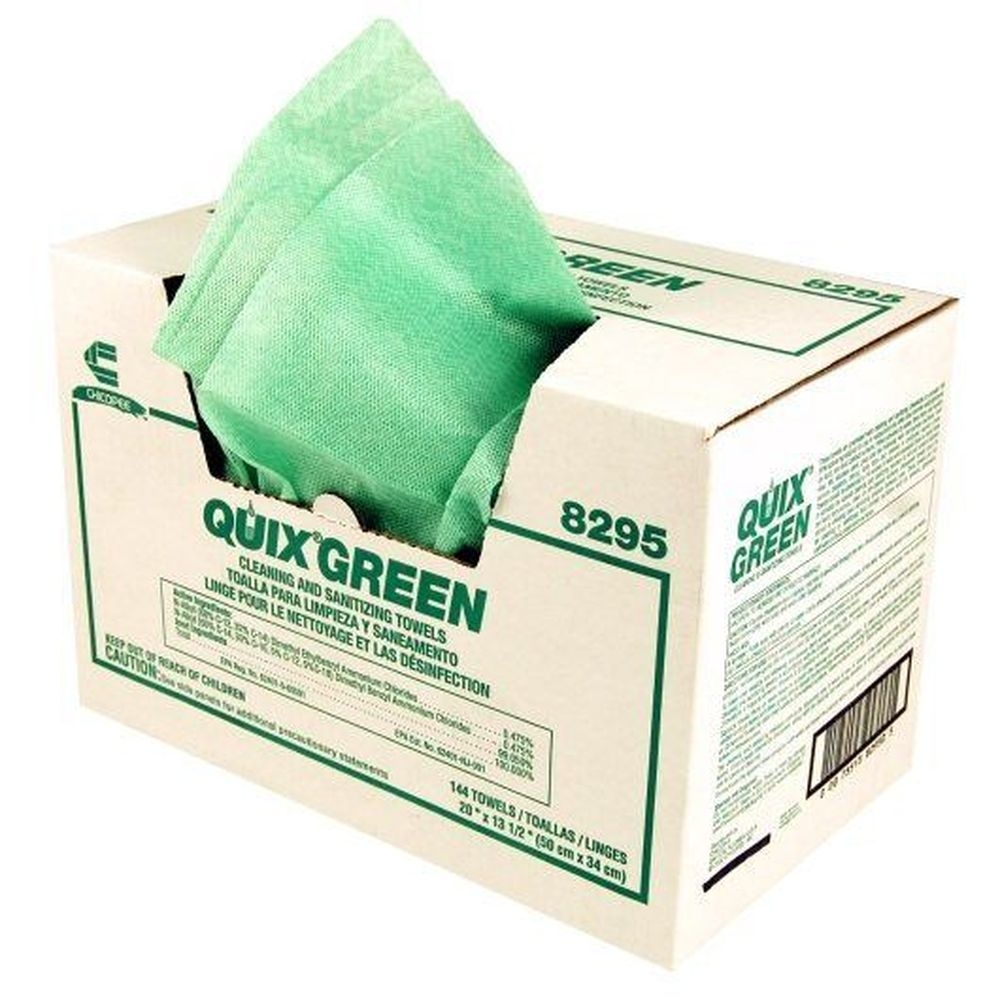 Quix Green Medium Duty Sanitizing Cleaning Towel