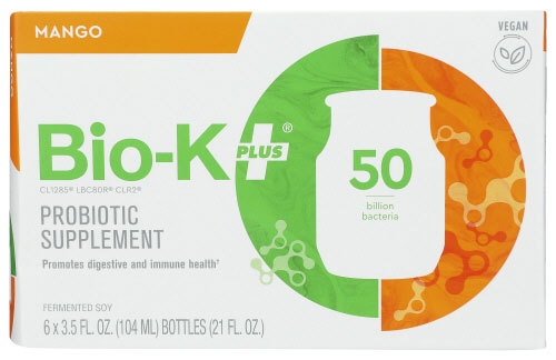 Bio-K Plus Dairy Free Mango Fermented Soy Probiotic, 3.5 Fluid Ounce -- 24 per case