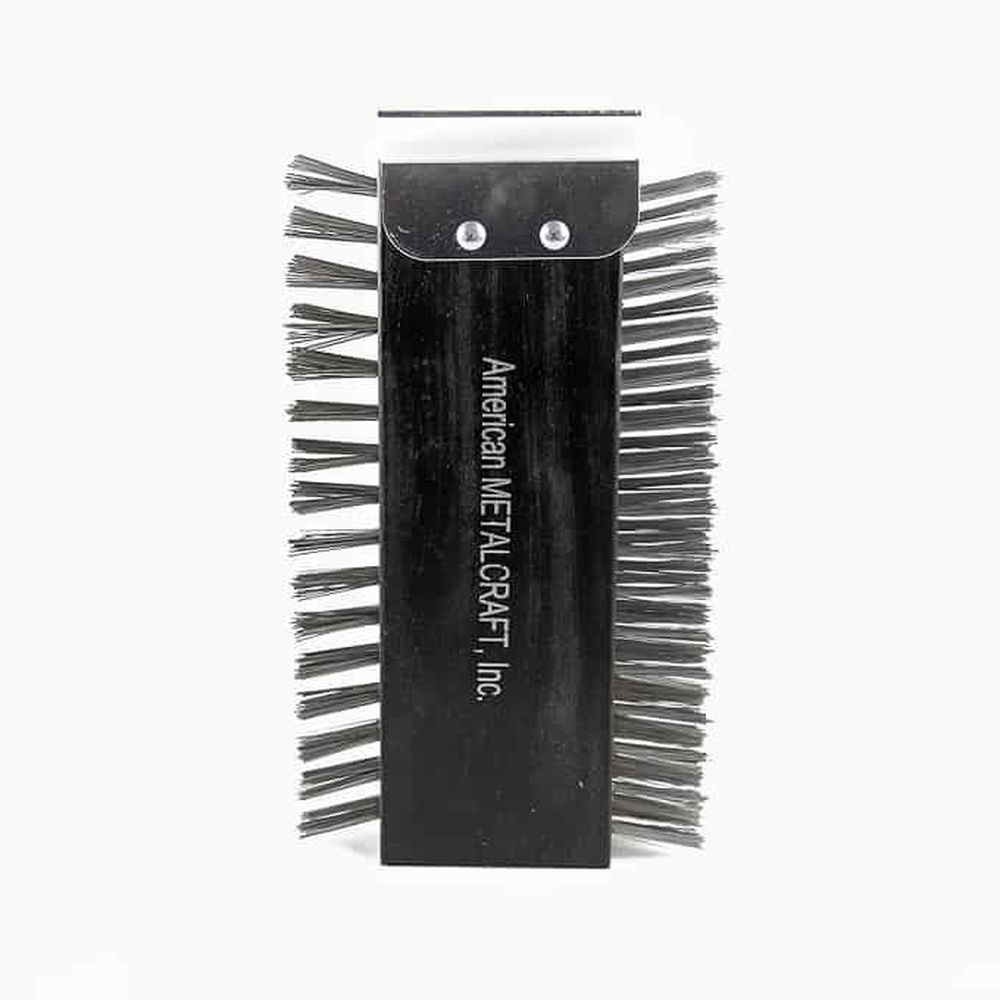 American Metalcraft Black Stainless Steel 2-sided Broiler Brush With Scraper, 30-1/4 X 5 X 1-3/4 Inch