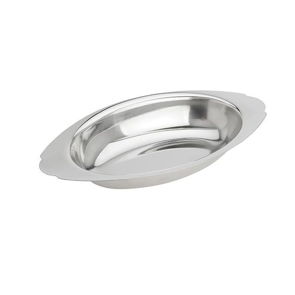 American Metalcraft Stainless Steel 8 Ounce Oval Au Gratin Dish, 8-1/8 X 4-1/4 X 1-1/4 Inch