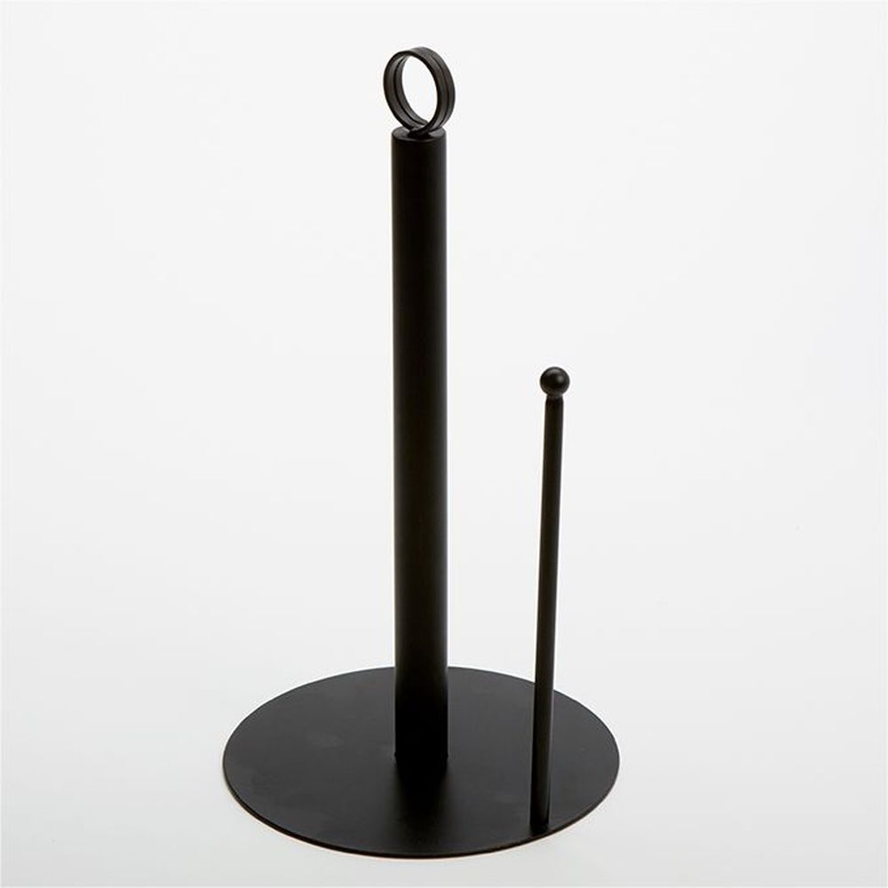 American Metalcraft Black Round Base Paper Towel Holder With Card Holder, 7 Inch Dia. X 13 Inch Height