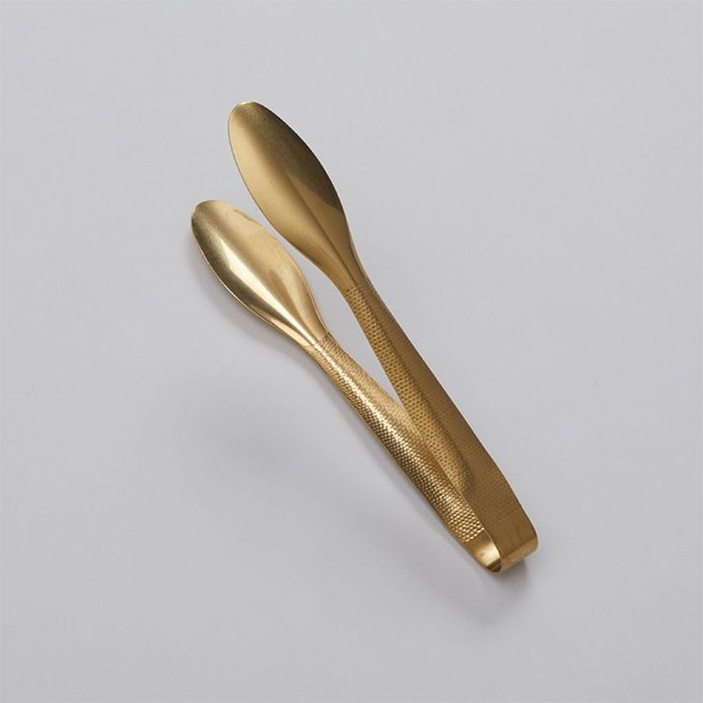 American Metalcraft Vintage Gold Hammered Stainless Steel Serving Tong, 9 Inch Length