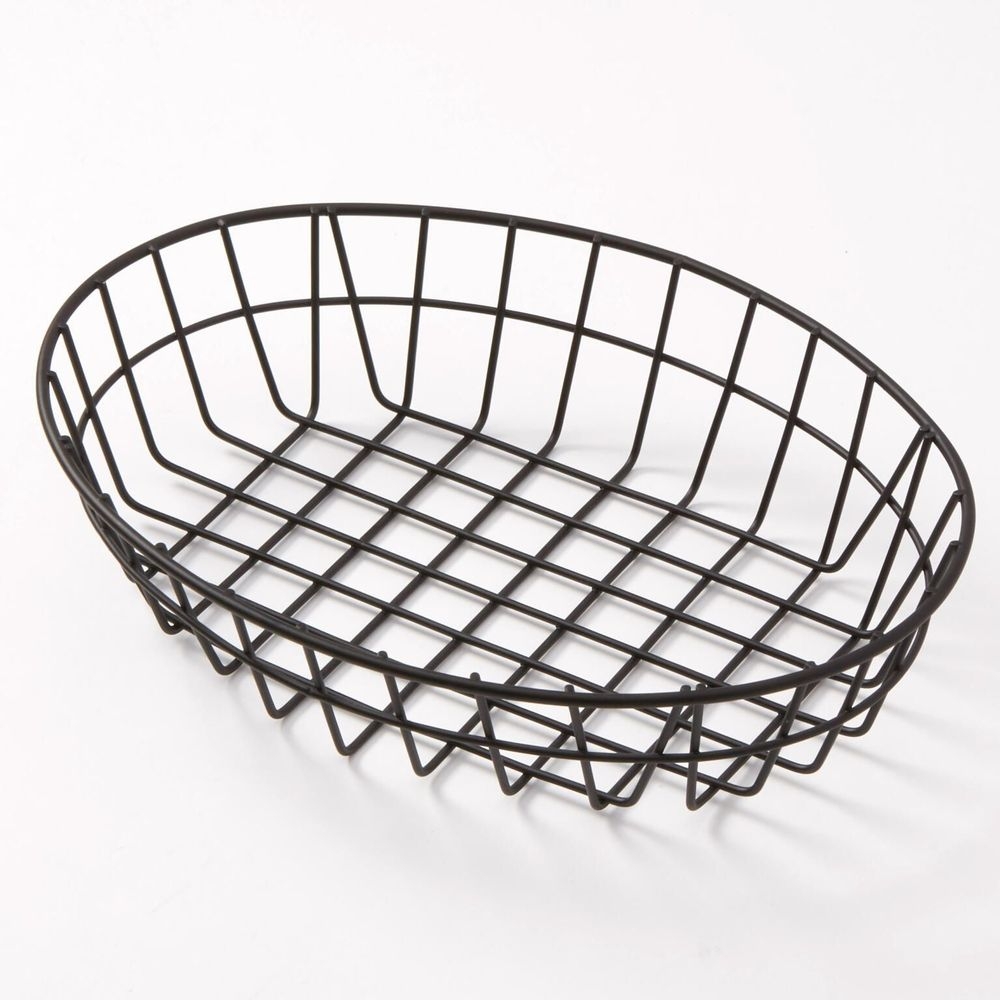 American Metalcraft Black Iron Oval Wire Grid Basket, 11 X 8 X 2-1/2 Inch