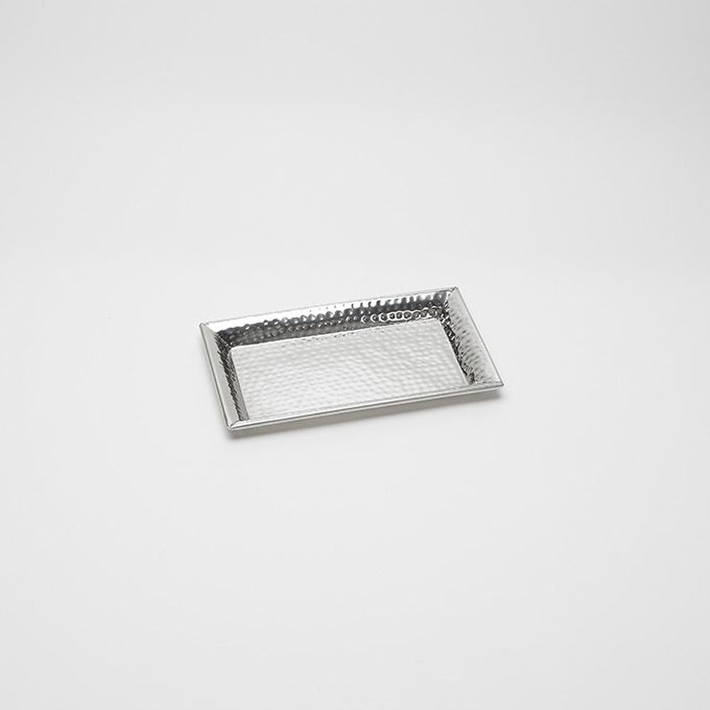 American Metalcraft Hammered Stainless Steel Rectangular Tray, 12-1/4 X 7-1/4 X 1 Inch