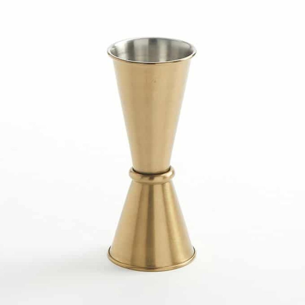 American Metalcraft Gold Brushed Stainless Steel Japanese Style Jigger, 1 X 1 1/2 Ounce Capacity