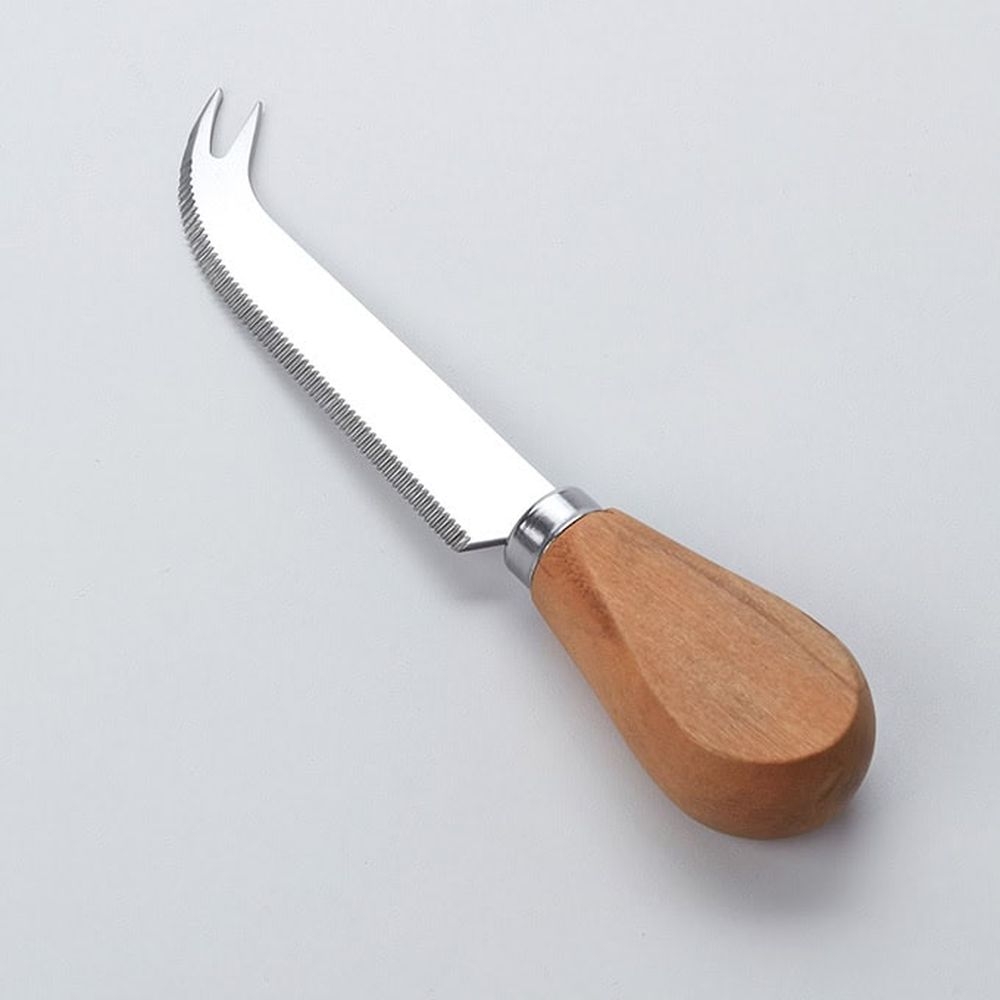 American Metalcraft Stainless Steel Hard Cheese Knife With Olive Wood Handle, 6 Inch Length