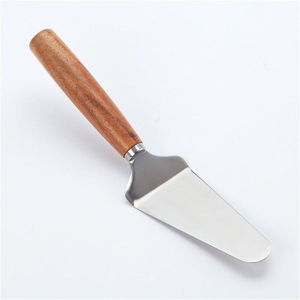 American Metalcraft Stainless Steel Pizza Server With Brown Acacia Wood Handle, 10 3/4 Inch Overall Length