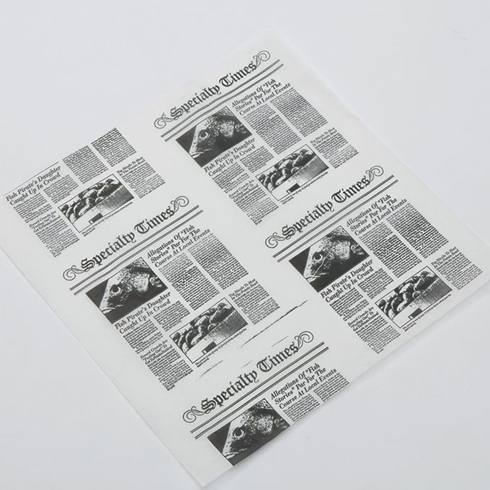 American Metalcraft Square Newspaper Print Fry Paper, 12 Inch
