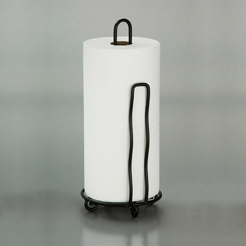 American Metalcraft Black Wrought Iron Paper Towel Holder, 6 Inch Dia. X 12 Inch Height