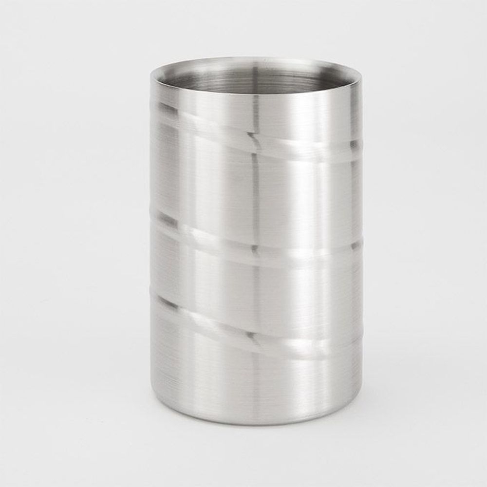 American Metalcraft Stainless Steel Double Wall Swirl Single Bottle Wine Cooler, 4 1/2 Inch Dia. X 7 1/4 Inch Height
