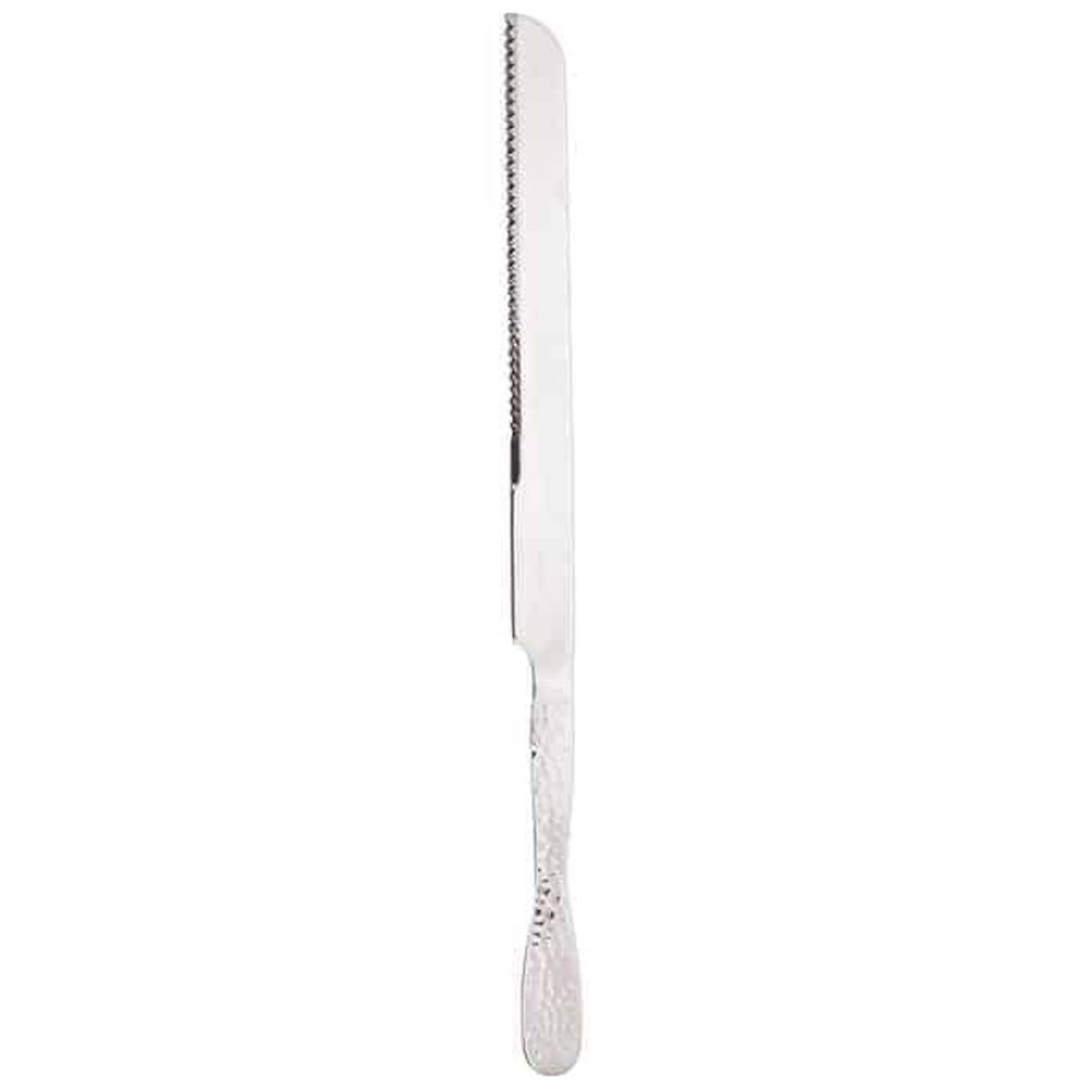 American Metalcraft Hammered Stainless Steel Serrated Knife, 14 Inch Length