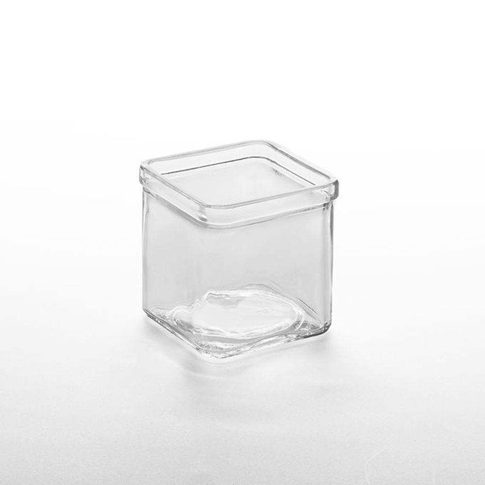 American Metalcraft Clear Glass 8 Ounce Square Jar, 3 X 3 X 3 Inch