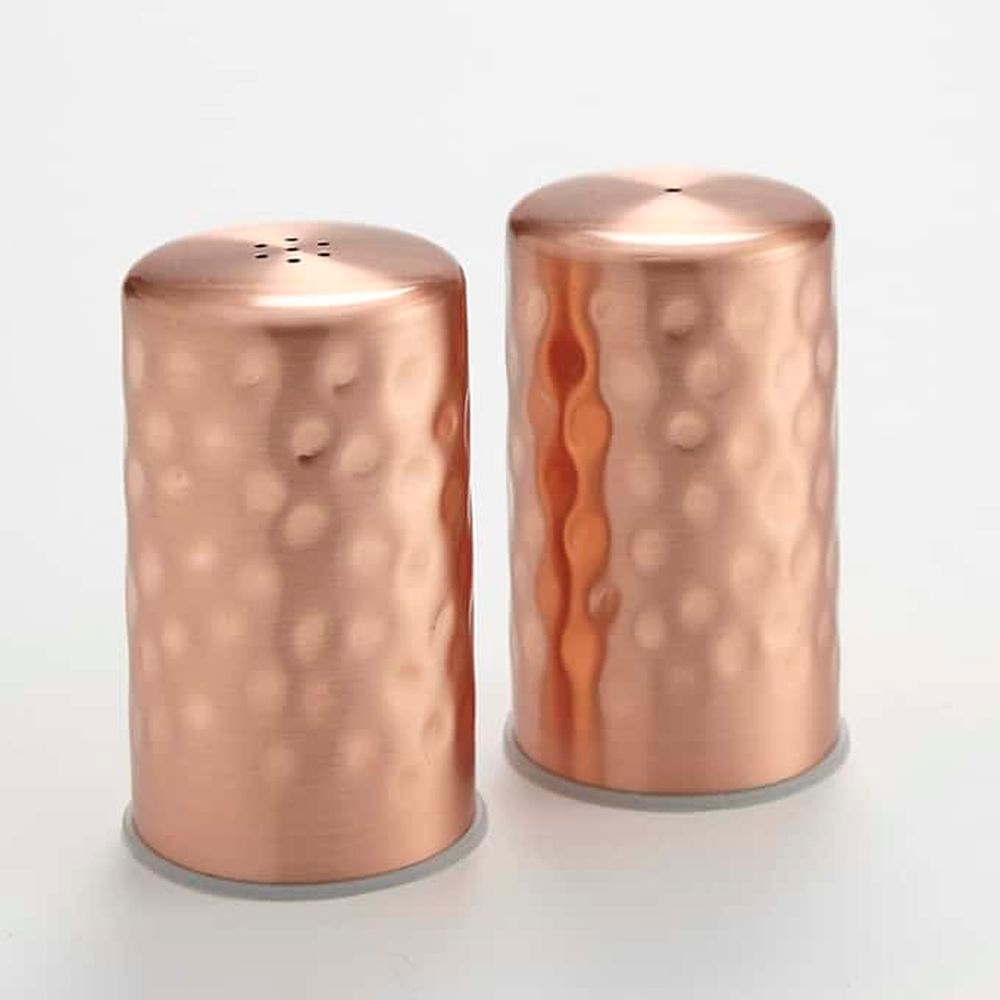 American Metalcraft Copper Hammered Stainless Steel 2 Ounce Salt And Pepper Shaker Set, 1-3/4 Inch Dia. X 2-3/4 Inch Height