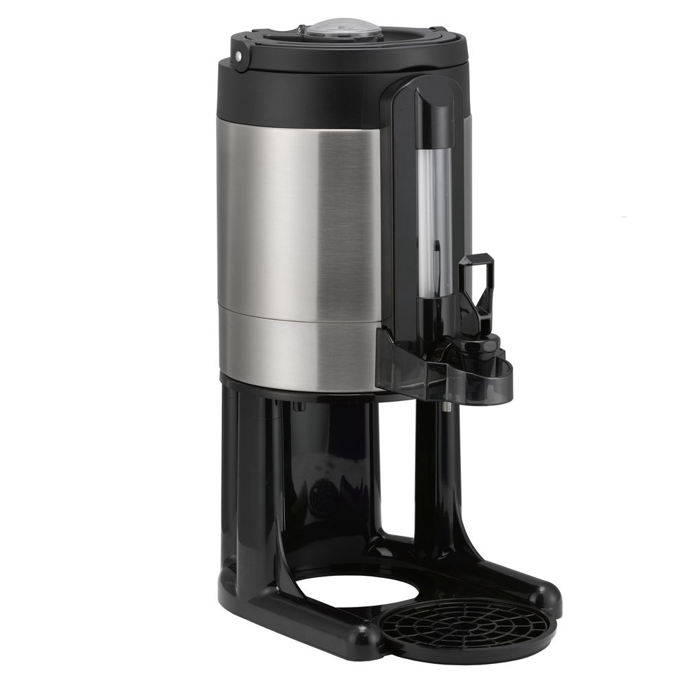 Service Ideas Brushed Stainless And Black Finish Vacuum Insulated Universal Thermal Container, 1-gallon Capacity