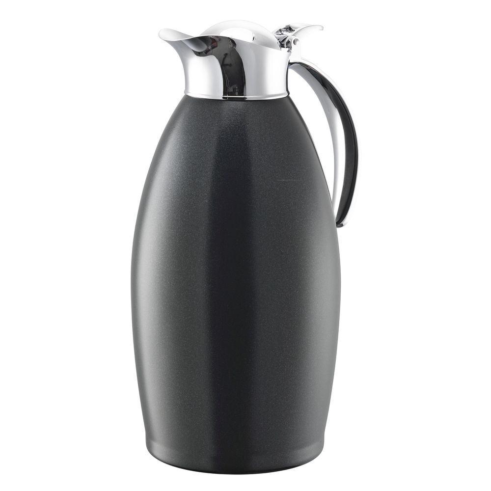 Service Ideas Nicollet Series Radiant Black Finish Stainless Vacuum Insulated Carafe With Flip-top Lid, 1.5 Liter Capacity