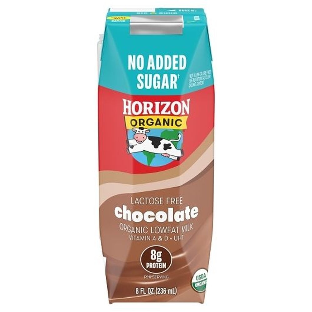 Horizon Organic Lactose Free 1 Percent Lowfat Chocolate Milk, 8 Fluid Ounce -- 18 Per Case