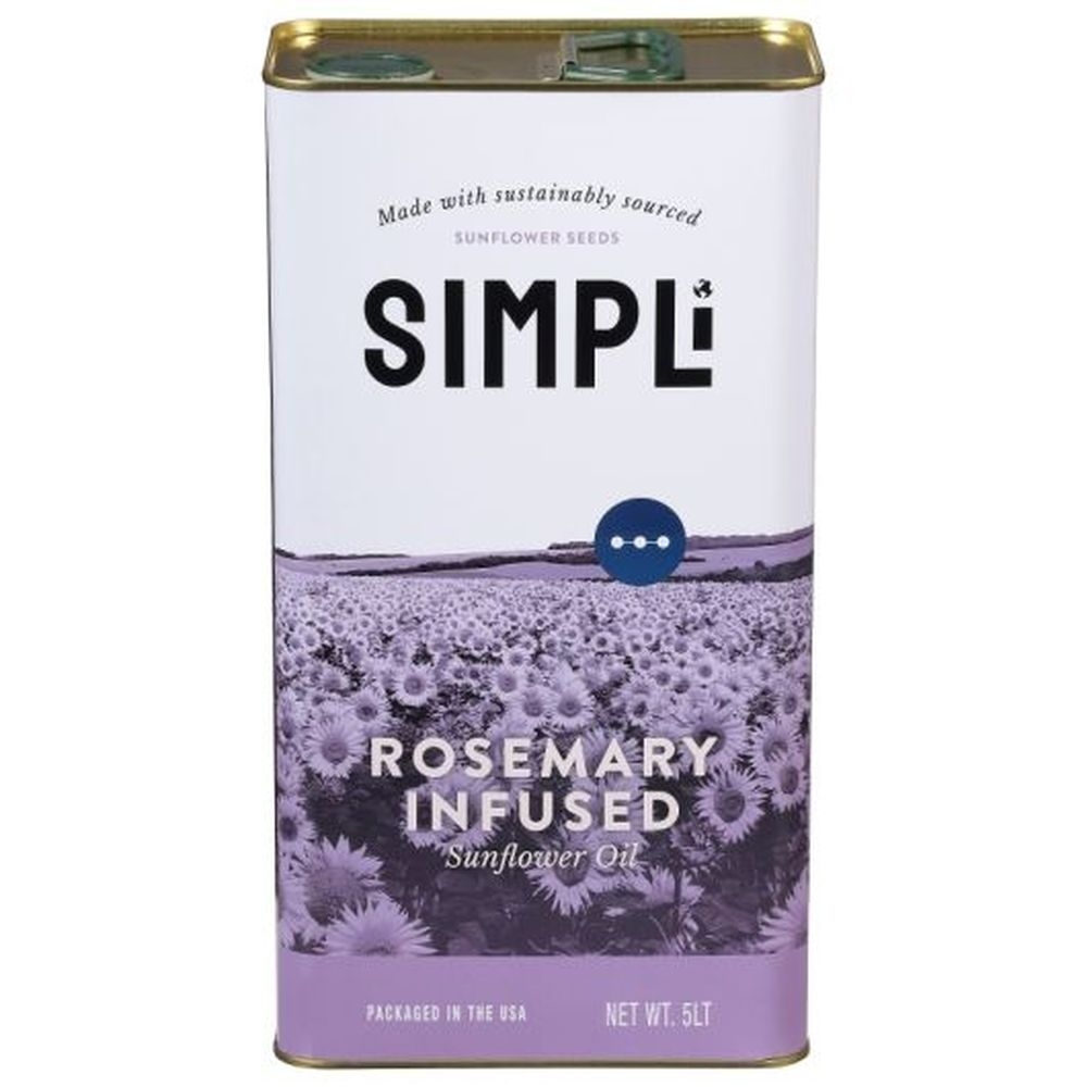 Simpli Rosemary Infused High Oleic Sunflower Oil, 5 Liter -- 4 Per Case