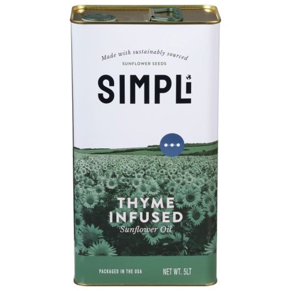Simpli Thyme Infused High Oleic Sunflower Oil, 5 Liter -- 4 Per Case