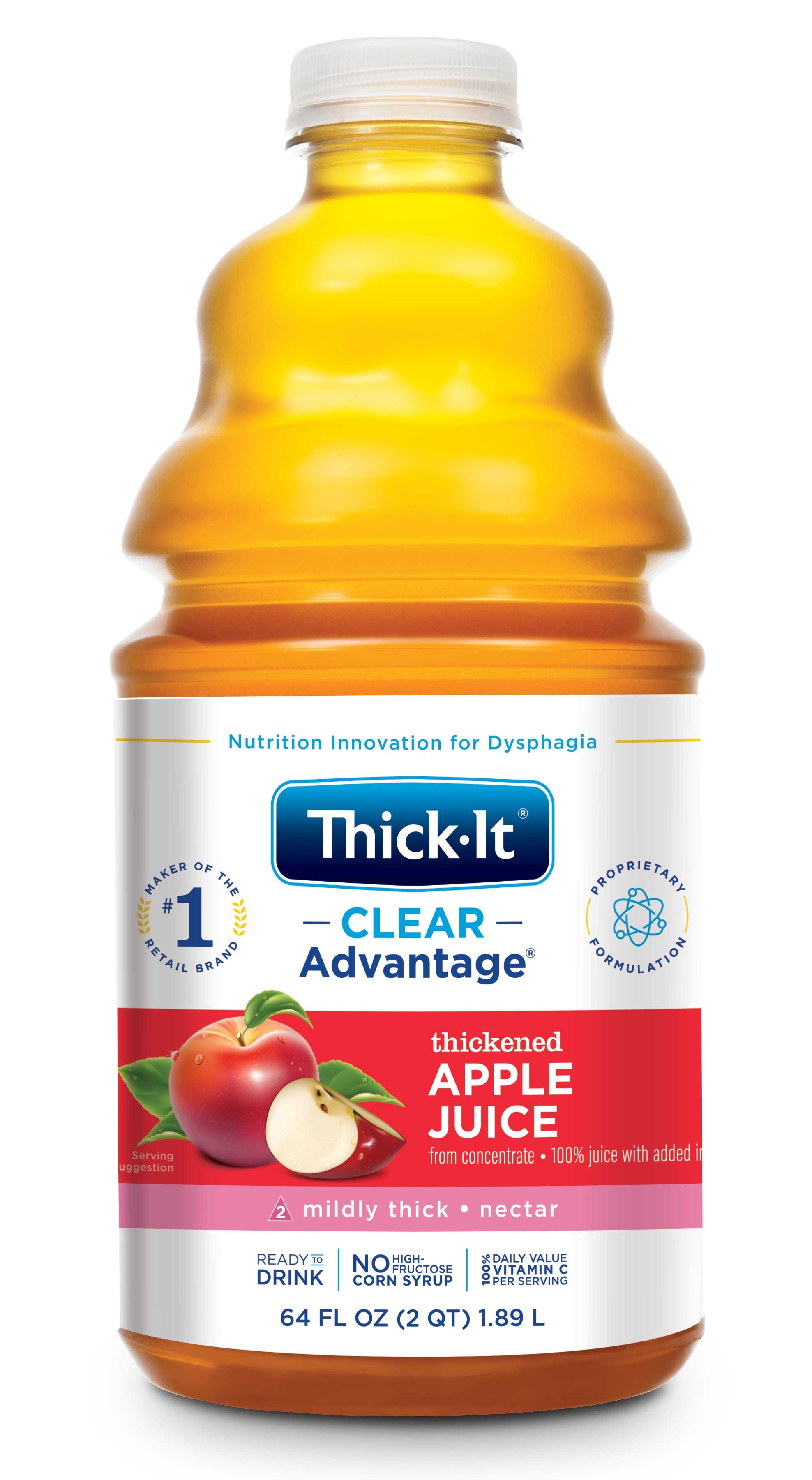 Thick It AquaCare H2O Thickened Apple Juice Beverage, 0.5 Gallon -- 4 per case.