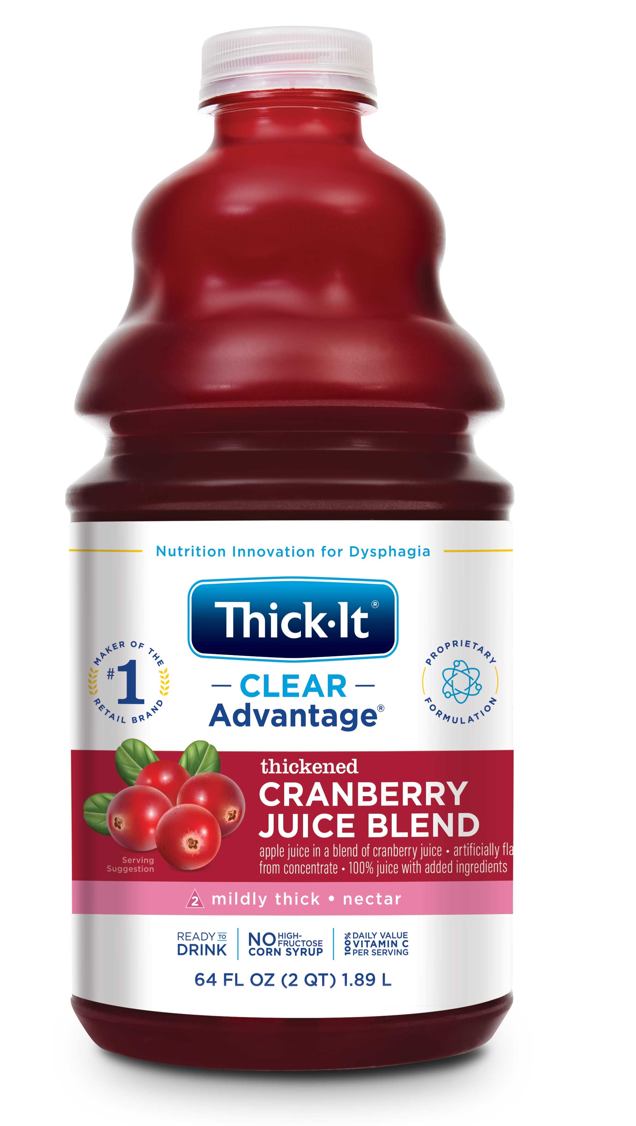 Thick It Aqua Care H20 Thickened Cranberry Juice Nectar, 64 Fluid Ounce -- 4 per case.