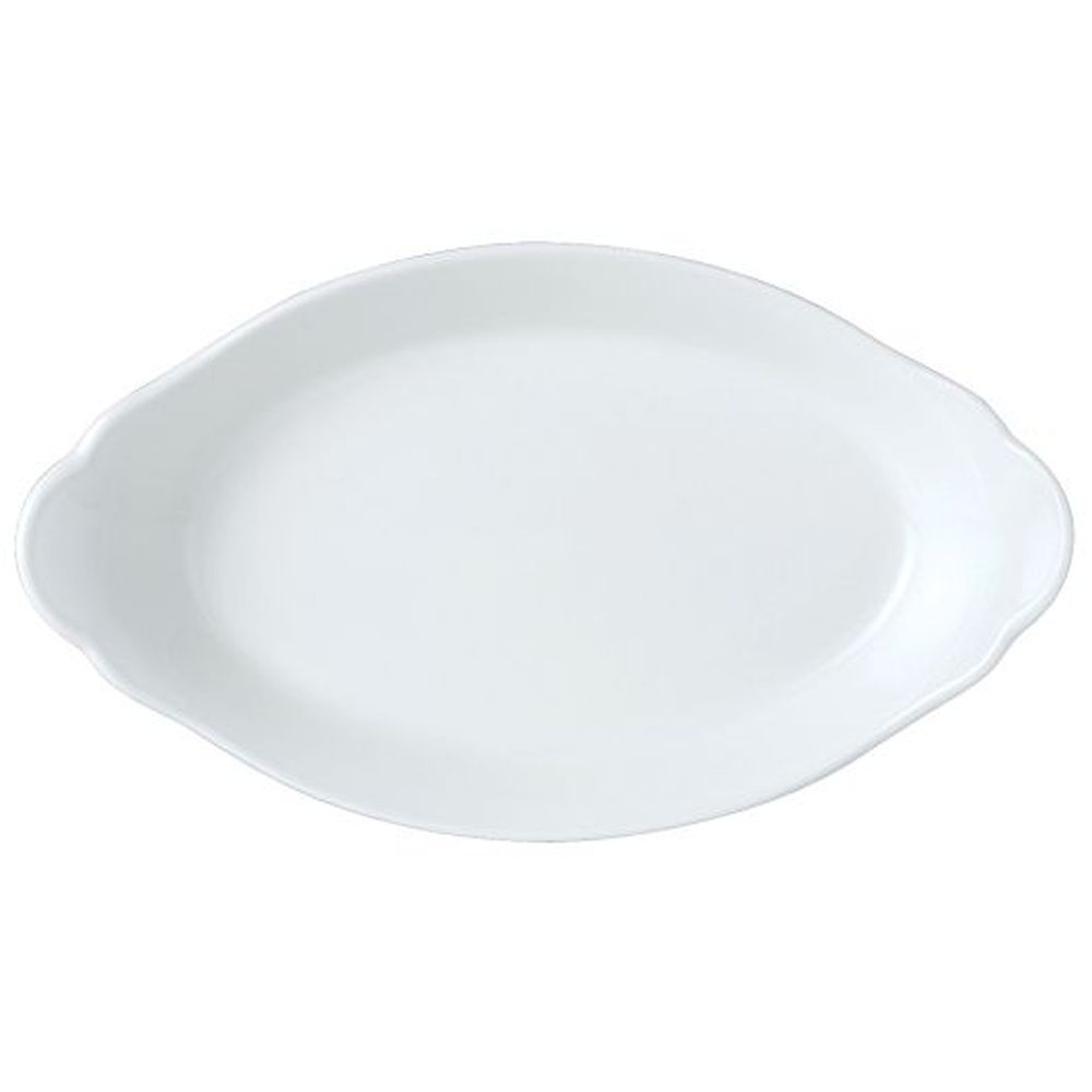 Alumina Vitrified 36.5 Ounce White Oval Eared Dish
